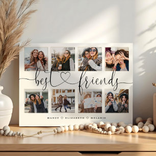 Best Friends Script Gift For Friends Photo Collage Plaque