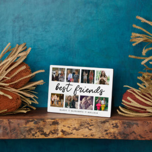 Best Friends Script Gift For Friends Photo Collage Plaque