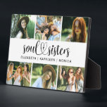 Best Friends Script Photo Collage Plaque<br><div class="desc">A best friends photo plaque with room for 6 photos. Decorated with the words,  "soul sisters, " in a script font. Personalise it with photos of your friends and their names. Perfect gift for your BFF. Designed for you by Blackberry Boulevard.</div>