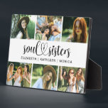 Best Friends Script Photo Collage Plaque<br><div class="desc">A best friends photo plaque with room for 6 photos. Decorated with the words,  "soul sisters, " in a script font. Personalise it with photos of your friends and their names. Perfect gift for your BFF. Designed for you by Blackberry Boulevard.</div>