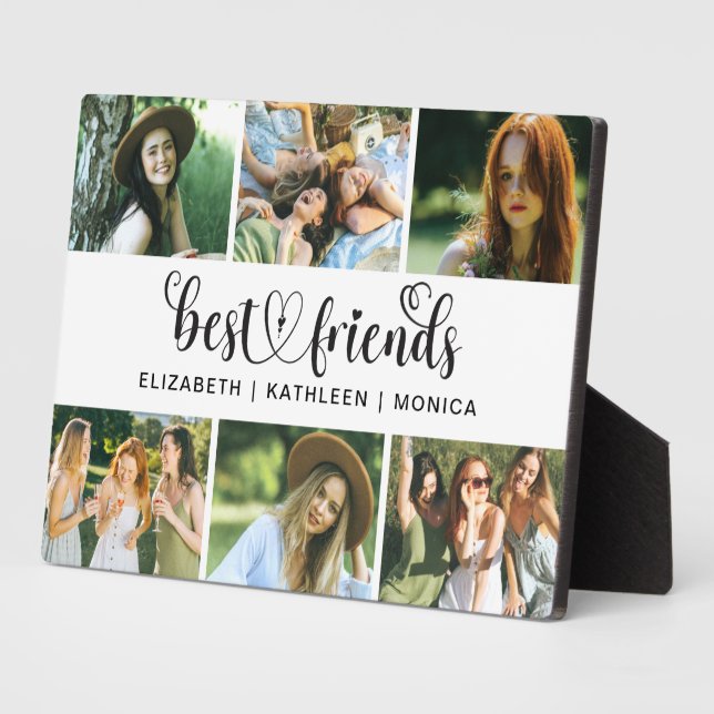Best Friends Script Photo Collage Plaque (Side)