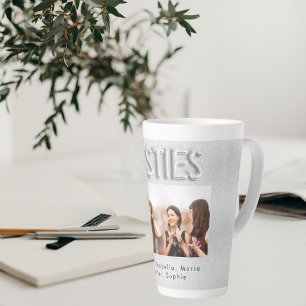 Best friends silver photo besties latte mug