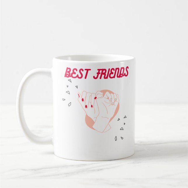 Best friends simple modern gift for friends  coffee mug (Left)