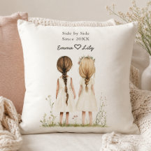 Best Friends Since Personalised Name Throw Pillow