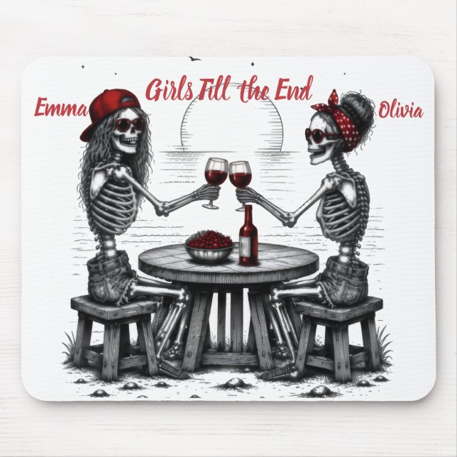 Best Friends Skeleton Couple Mouse Mat (Front)