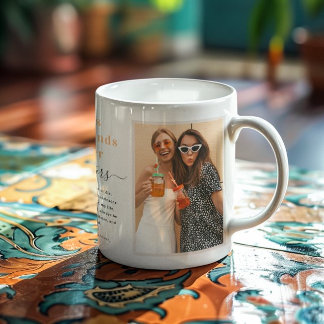 Best Friends Soul Sisters | Modern 2 Photo Coffee Mug (Creator Uploaded)