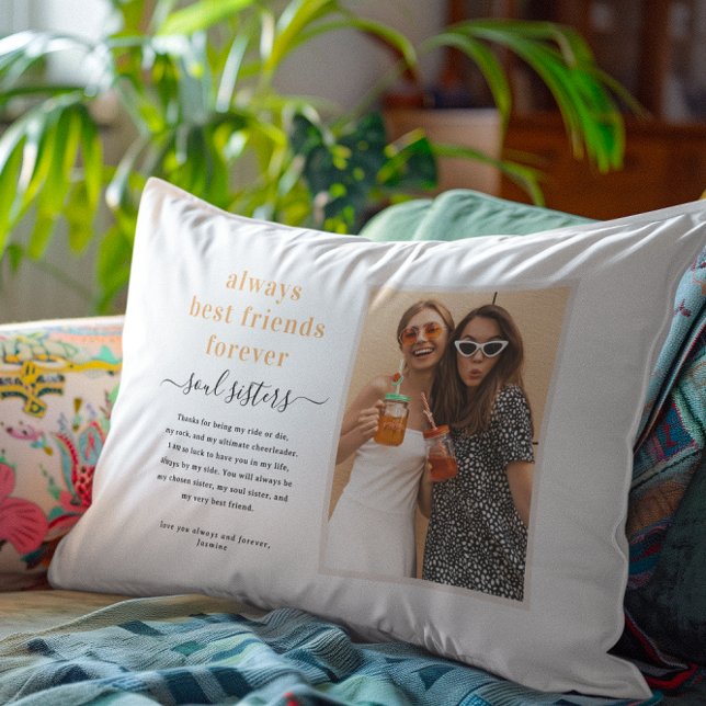 Best Friends Soul Sisters | Modern Photo Decorative Cushion (Creator Uploaded)