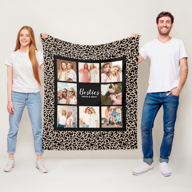 Best Friends Stylish BFF Friendship Photo Fleece Blanket (In Situ)