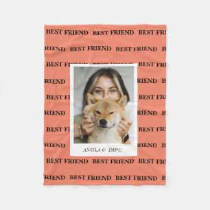 Best Friends Stylish BFF Pink Friendship Photo Fleece Blanket