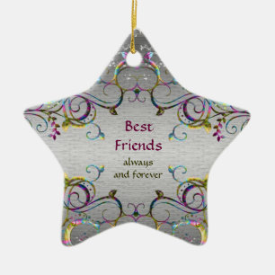 Best Friends - Swirl Pattern Star Ornament