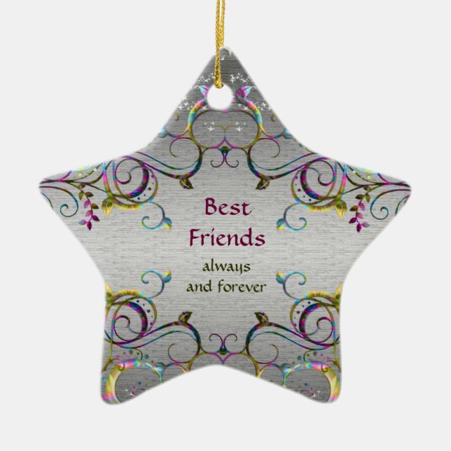 Best Friends - Swirl Pattern Star Ornament (Front)
