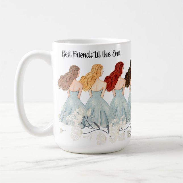 Best Friends til the End | Multi-Colour Hair Coffee Mug (Left)