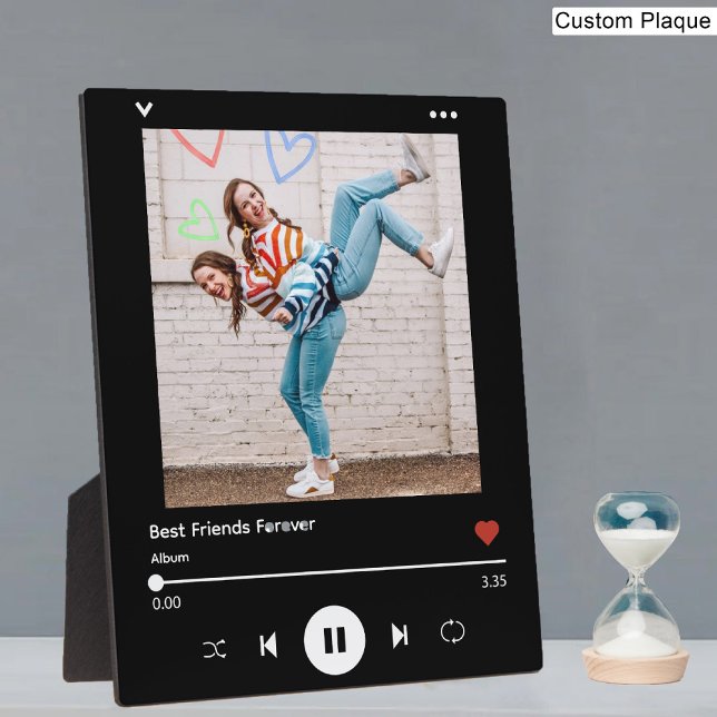 Best Friends Trendy Music Player BFF Photo Bestie  Plaque (Best Friends Trendy Music Player BFF Photo Bestie Plaque)