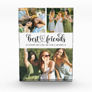 Best Friends Trendy Script Photo Collage Block