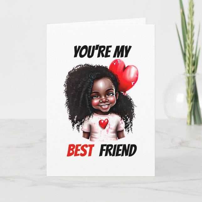 Best friends valentine's wishes african american  holiday card (Front)