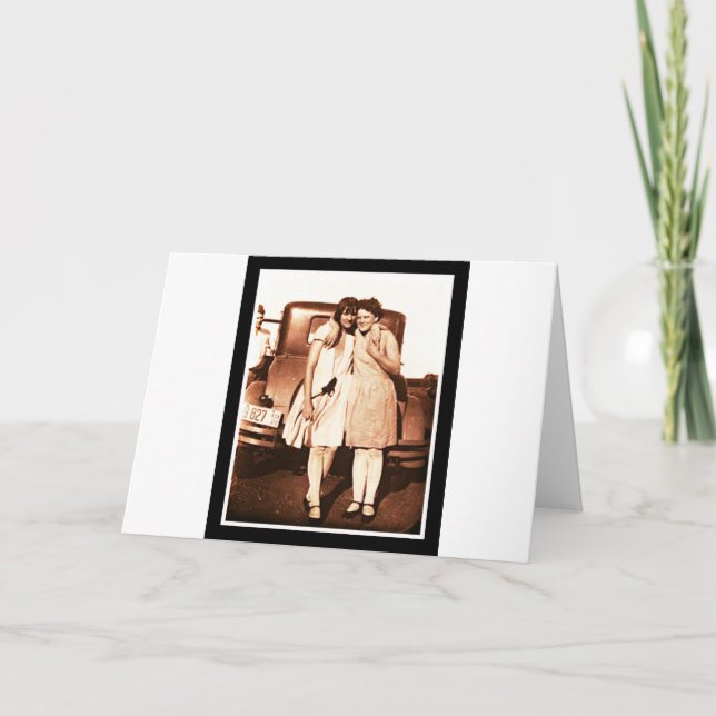 Best Friends Vintage Sepia Card (Front)