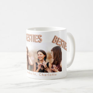 Best friends white rose gold besties BFF photo Coffee Mug