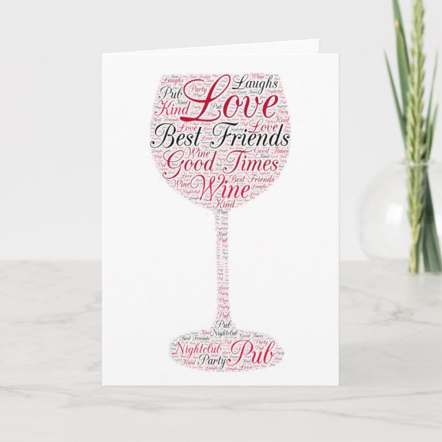 Best friends Wine Design Card (Front)