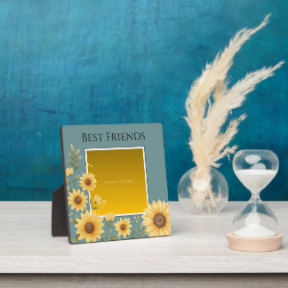 Best Friends Yellow Sunflowers Custom Photo Plaque