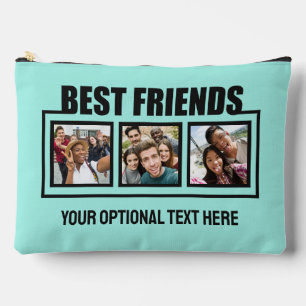 Best Friends your 6 photos, name, text & colour Accessory Pouch