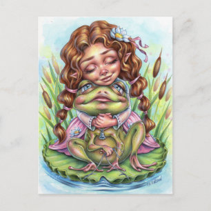 Best Froggy Friend Postcard Elf Fairy Princess