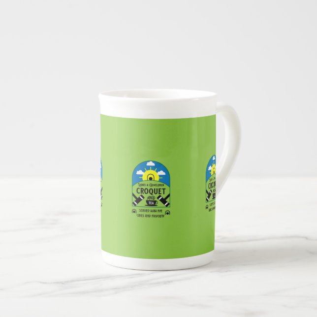 Best Funny Croquet Game Bone China Mug (Front Right)