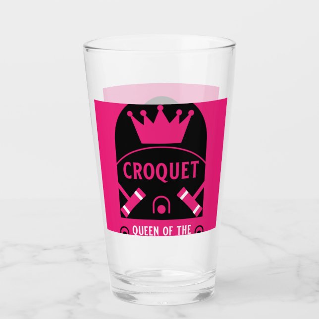 best funny croquet game player glass (Front)