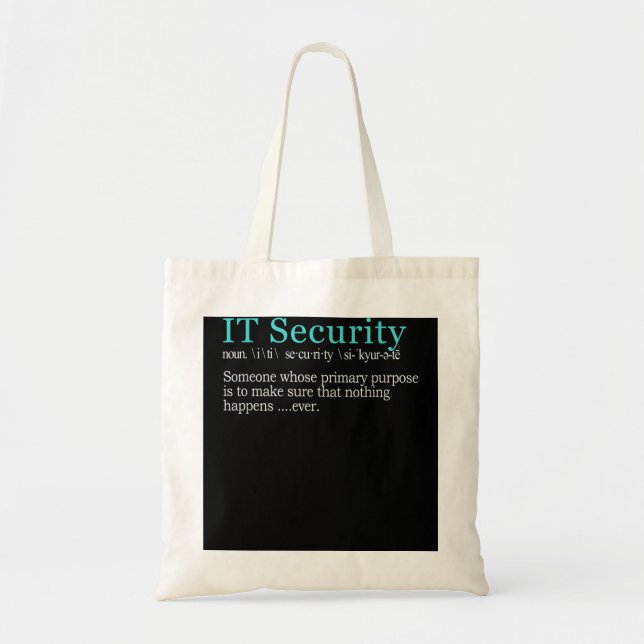 Best Funny IT Security Cybersecurity Definition Gi Tote Bag (Front)