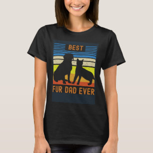 Best Fur Dad Ever Vintage Retro Dog and Cat Owner T-Shirt
