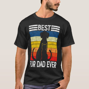 Best Fur Dad Ever Vintage Retro Dog and Cat Owner T-Shirt
