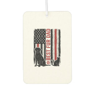 Best Fur Dad Vintage Flag Dog Cat Shirt Design_1 Car Air Freshener