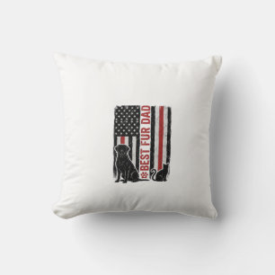Best Fur Dad Vintage Flag Dog Cat Shirt Design_1 Cushion