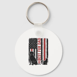 Best Fur Dad Vintage Flag Dog Cat Shirt Design_1 Key Ring
