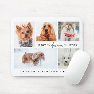 Best Fur Mum Ever Photo Collage Gift for Pet Moms Mouse Mat