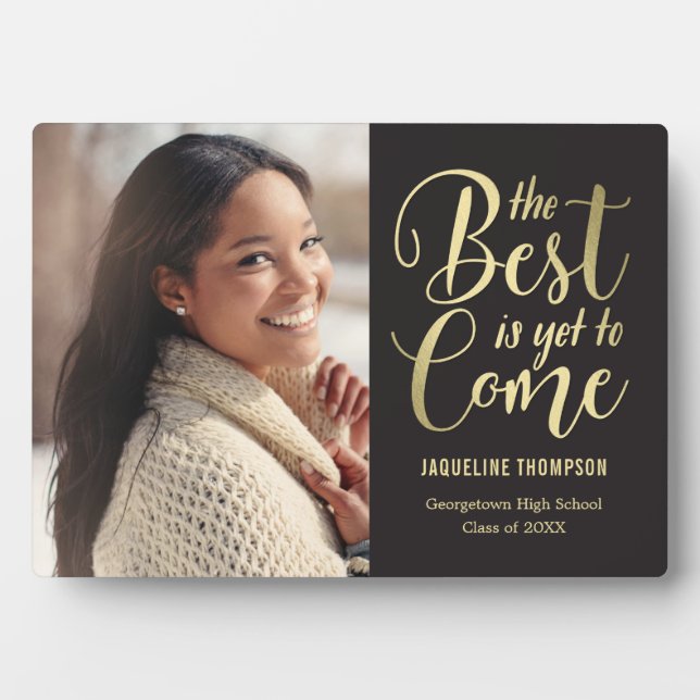 Best Future EDITABLE COLOR Graduation Plaque (Front)