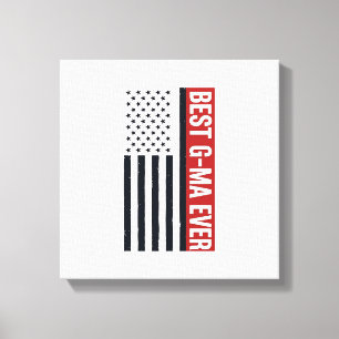 Best G-Ma Ever Patriotic Flag Vector Design_1 Canvas Print