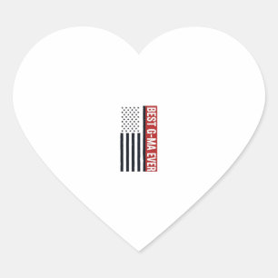 Best G-Ma Ever Patriotic Flag Vector Design_1 Heart Sticker