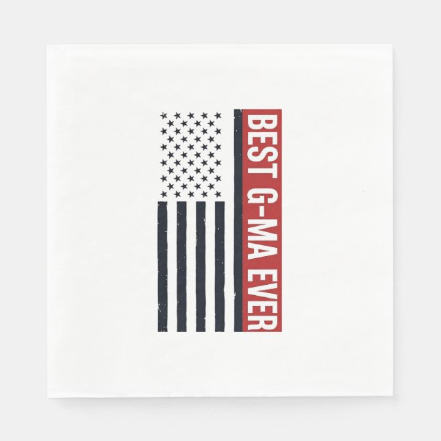 Best G-Ma Ever Patriotic Flag Vector Design_1 Napkin (Front)