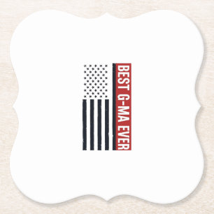 Best G-Ma Ever Patriotic Flag Vector Design_1 Paper Coaster