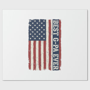 Best G-PA Ever Patriotic Flag Vintage Shirt Design Wrapping Paper