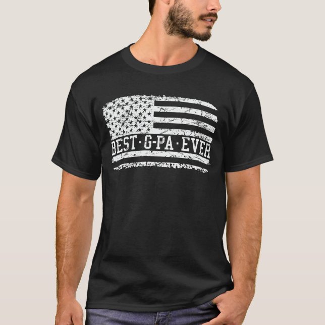 Best G-pa Ever Us Flag Grandpa Fathers Day Gift T-Shirt (Front)