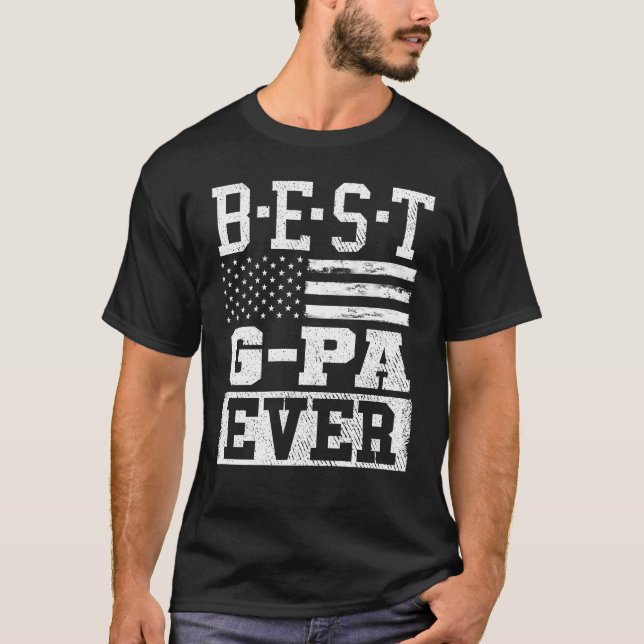 Best G-pa Ever Us Flag Grandpa Fathers Day Gift T-Shirt (Front)