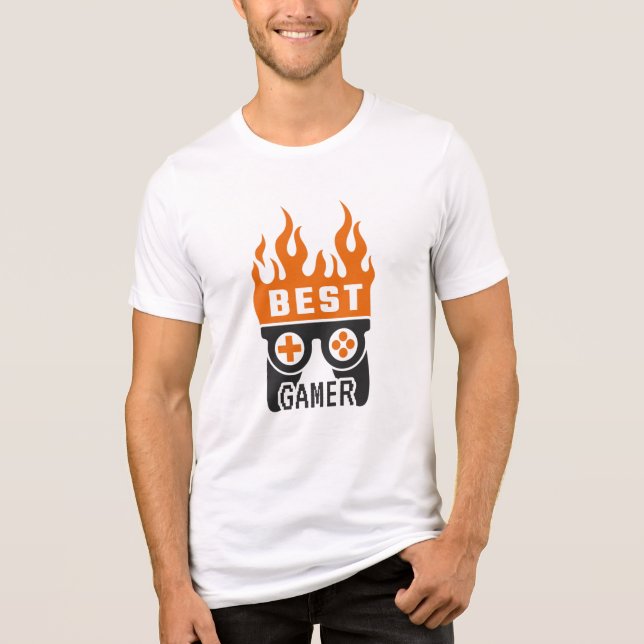 Best Gamer Controller Typography Gaming Tri-Blend Shirt (Front)