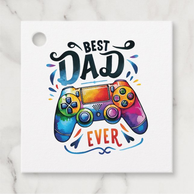 Best Gamer Dad Ever Favour Tags (Front)
