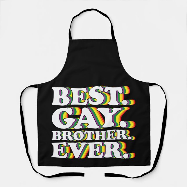 Best Gay Brother Ever Family LGBTQ Pride Rainbow Apron (Front)