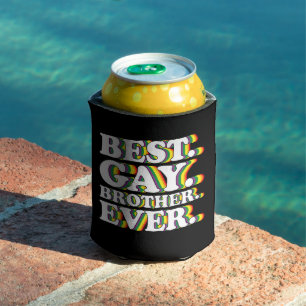 Best Gay Brother Ever Family LGBTQ Pride Rainbow Can Cooler