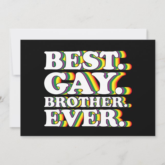 Best Gay Brother Ever Family LGBTQ Pride Rainbow Invitation (Front)