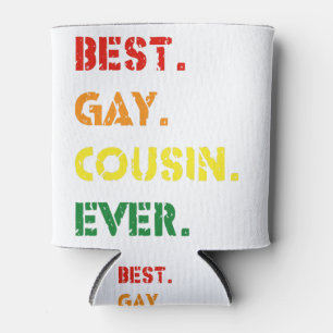 Best Gay Cousin Ever Colourful Vintage Gift Can Cooler