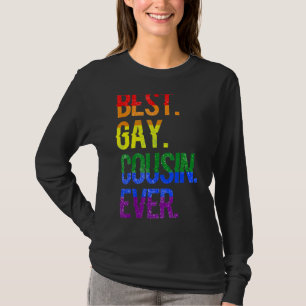 Best Gay Cousin Ever Lgbt Pride Rainbow Flag Famil T-Shirt
