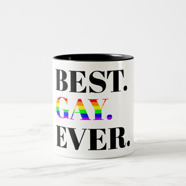Best Gay Ever MLM Pride Two-Tone Coffee Mug (Center)